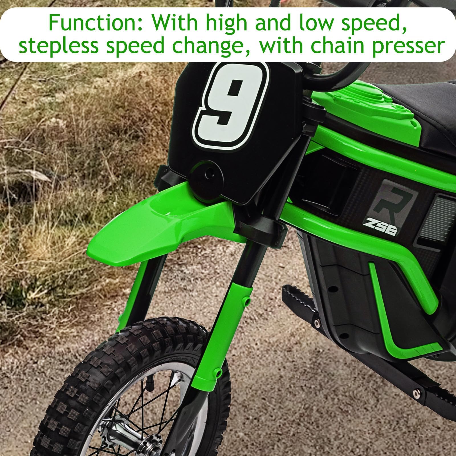 Detalle del sistema de doble suspensión hidráulica de la moto